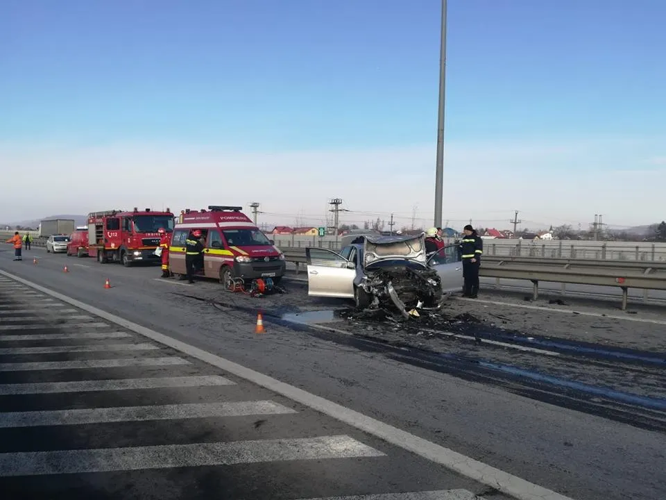 Accident cu 6 victime la kilometrul 118, pe A1! Mergea pe contrasens