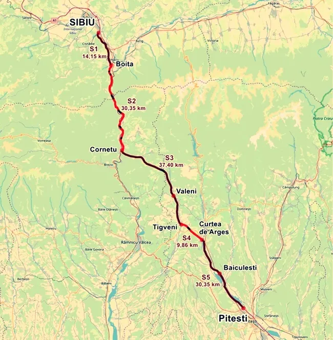 CNAIR: Execuția secțiunii 4 a autostrăzii Sibiu – Pitești, în linie dreaptă