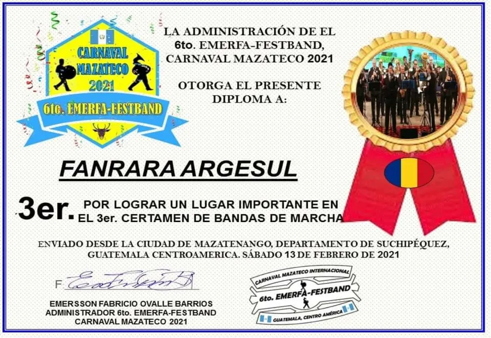 Fanfara Argeșul, locul trei la carnavalul Mazateco din Guatemala
