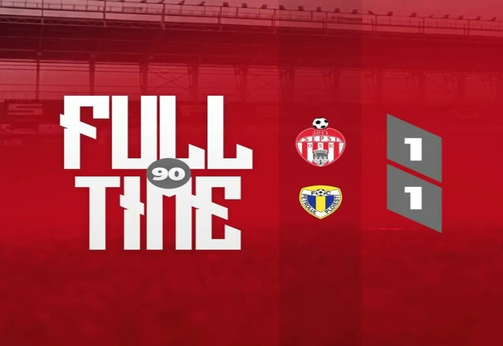 VIDEO FOTBAL: EGAL NESPERAT PENTRU SEPSI OSK SFÂNTU GHEORGHE CU PETROLUL PLOIEŞTI (1-1), ÎN SUPERLIGĂ