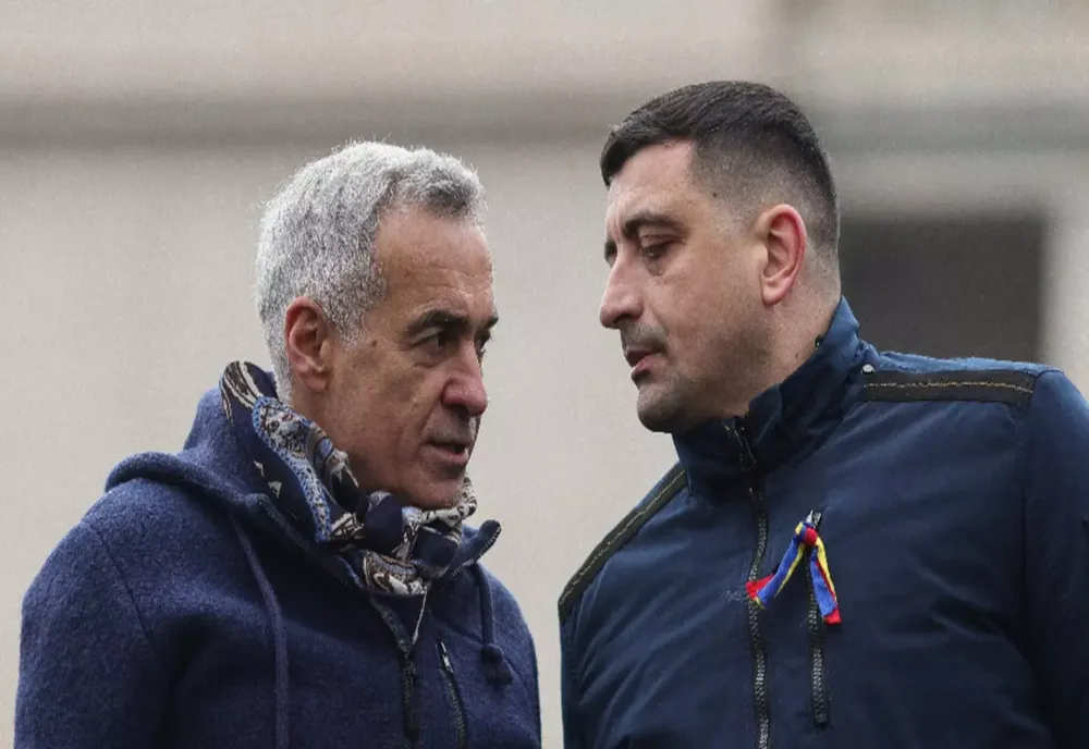 CĂLIN GEORGESCU ȘI GEORGE SIMION AU PARTICIPAT ÎMPREUNĂ LA SLUJBA DE ÎNVIERE 
