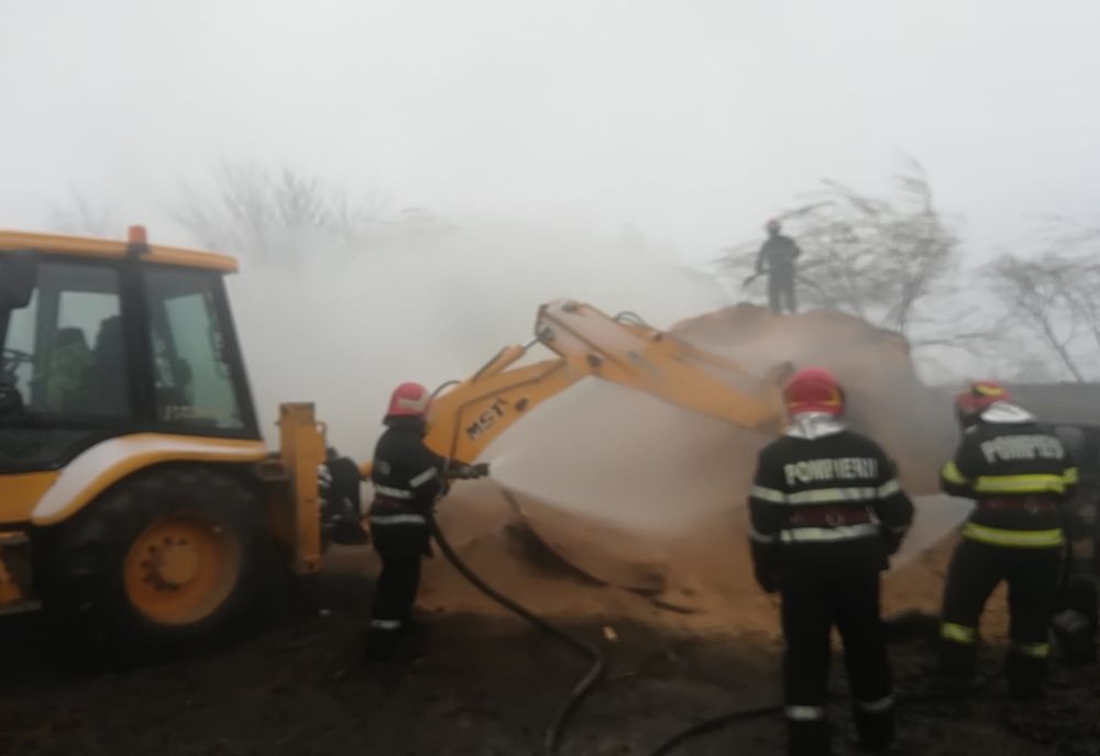 Video-Incendiu la o fabrică de peleți și un adăpost de animale din Argeș!