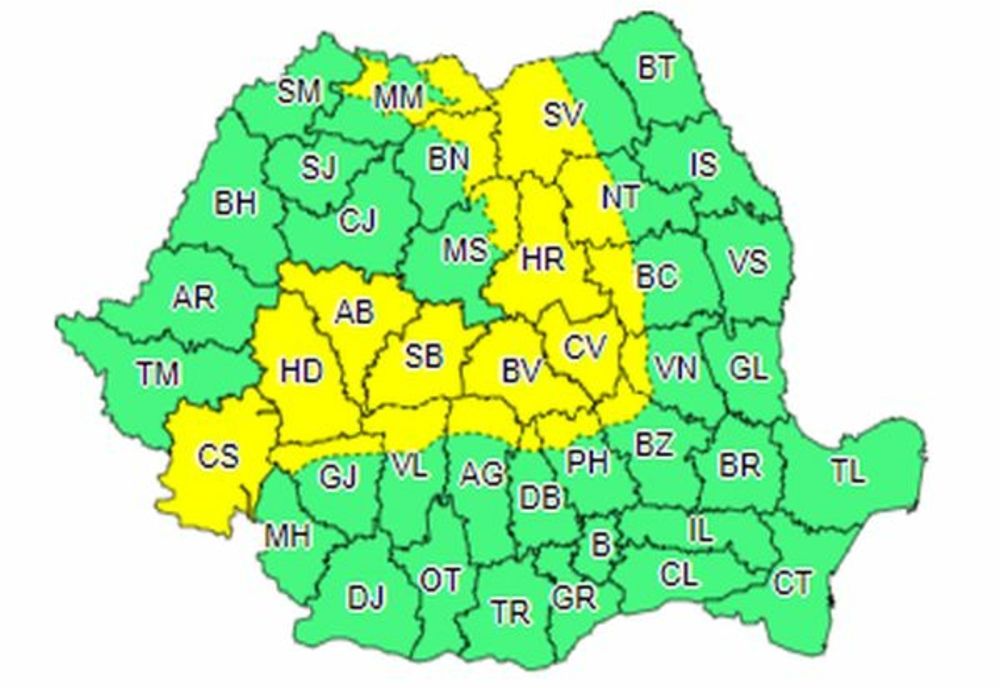 COD GALBEN de ninsori și vânt