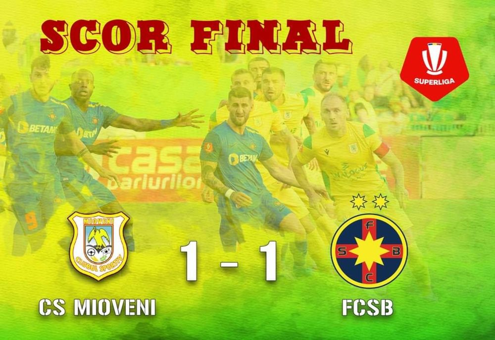 Egalitate la meciul CS Mioveni şi FCSB 
