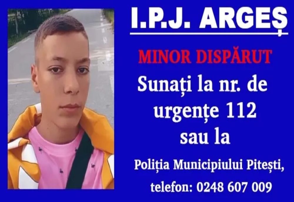 Băiat căutat. Persoanele care pot oferi informații despre cel în cauză sunt rugate să anunţe poliția