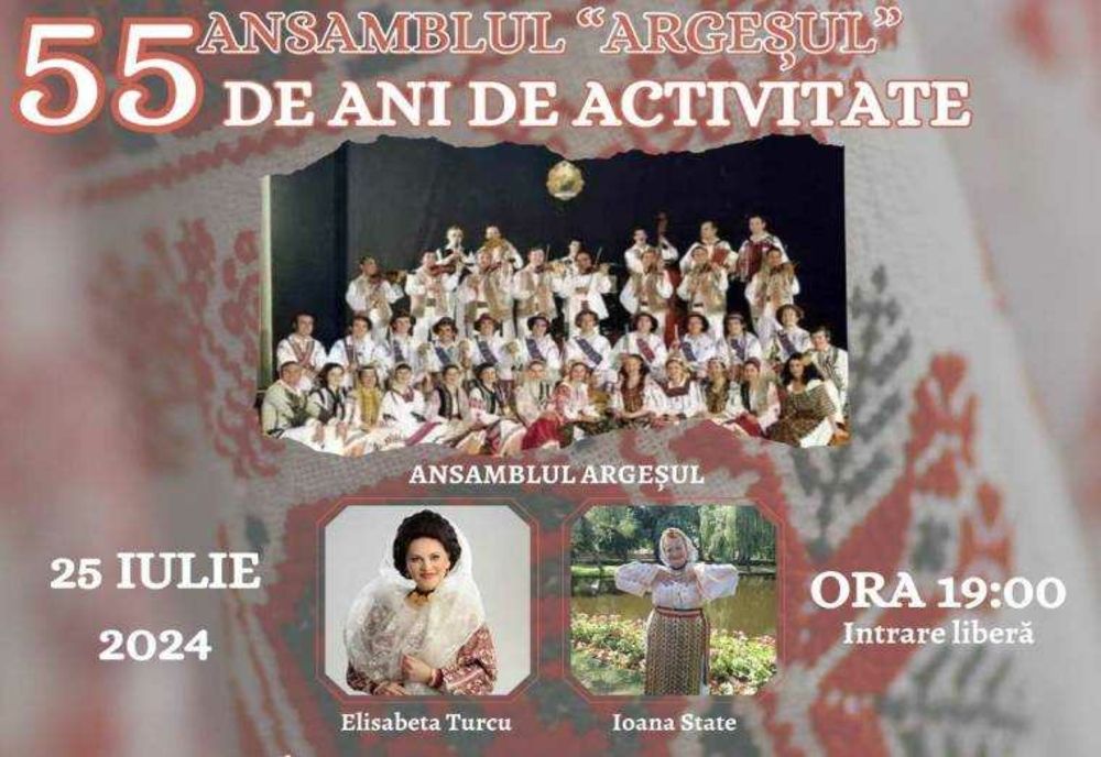 Ansamblul „Argeșul” sărbătorește 55 de ani printr-un spectacol aniversar la Curtea de Argeș