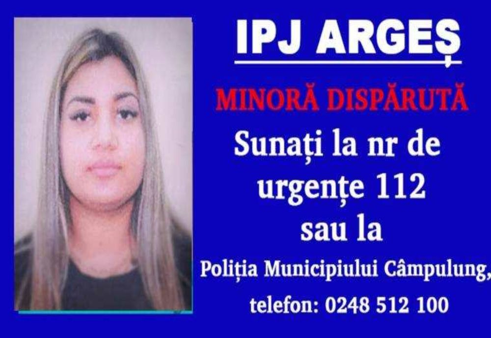 DISPARIȚIE ÎNGRIJORĂTOARE: MINORA MONDOC COSTINELA ANDREEA, DE 17 ANI, DISPĂRUTĂ DIN SCHITU GOLEȘTI
