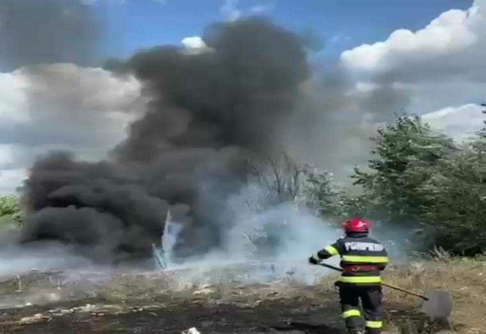 INCENDII DE VEGETAȚIE USCATĂ ÎN ARGEȘ: POMPIERII AU AVUT MULT DE LUCRU