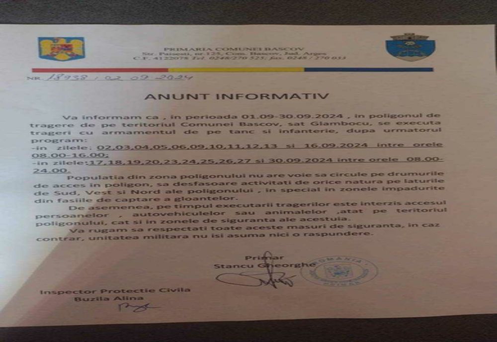 ATENȚIE: Trageri cu armament în satul Glâmbocata!