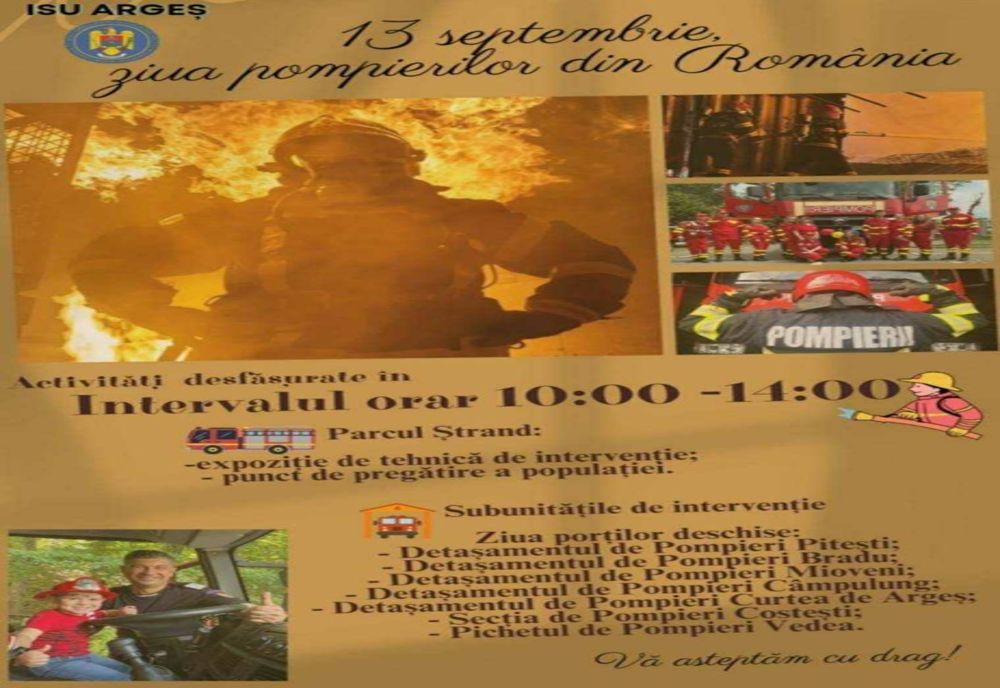 ZIUA POMPIERILOR DIN ROMÂNIA: ACTIVITĂȚI ȘI EXPOZIȚII PROGRAMATE