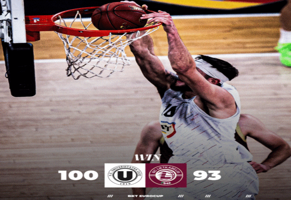 BASCHET MASCULIN: U-BT CLUJ-NAPOCA, VICTORIOASĂ ÎN EUROCUP