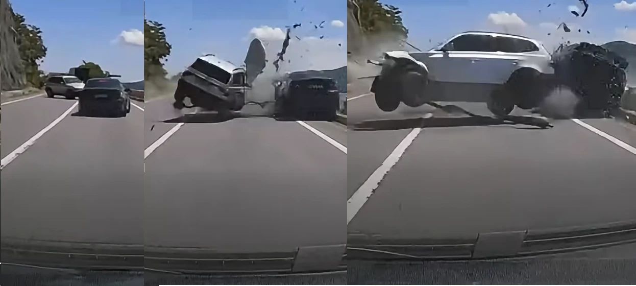 Filmarea cu momentul accidentului cumplit din Defileul Dunării, în care un pompier și un polițist au murit – VIDEO