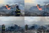 Incendiu la un depozit de deșeuri menajere de lângă Pitești