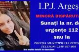 Adolescentă de 13 ani, din Pitești, dată în căutare după ce a plecat de acasă cu un alt minor