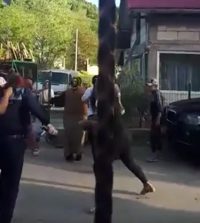polițistă însărcinată agresată