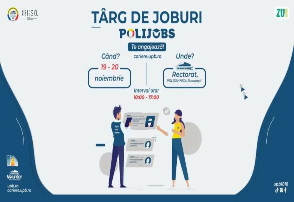 A 7-A EDIŢIE A TÂRGULUI DE LOCURI DE MUNCĂ POLIJOBS ÎNCEPE MARŢI, LA POLITEHNICA BUCUREŞTI