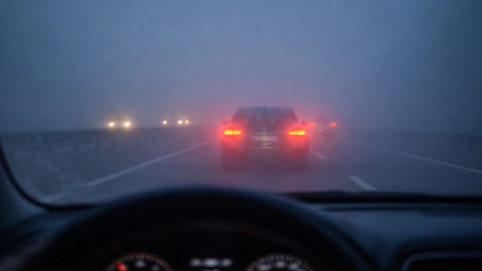 Vizibilitate redusă în trafic din cauza ceții