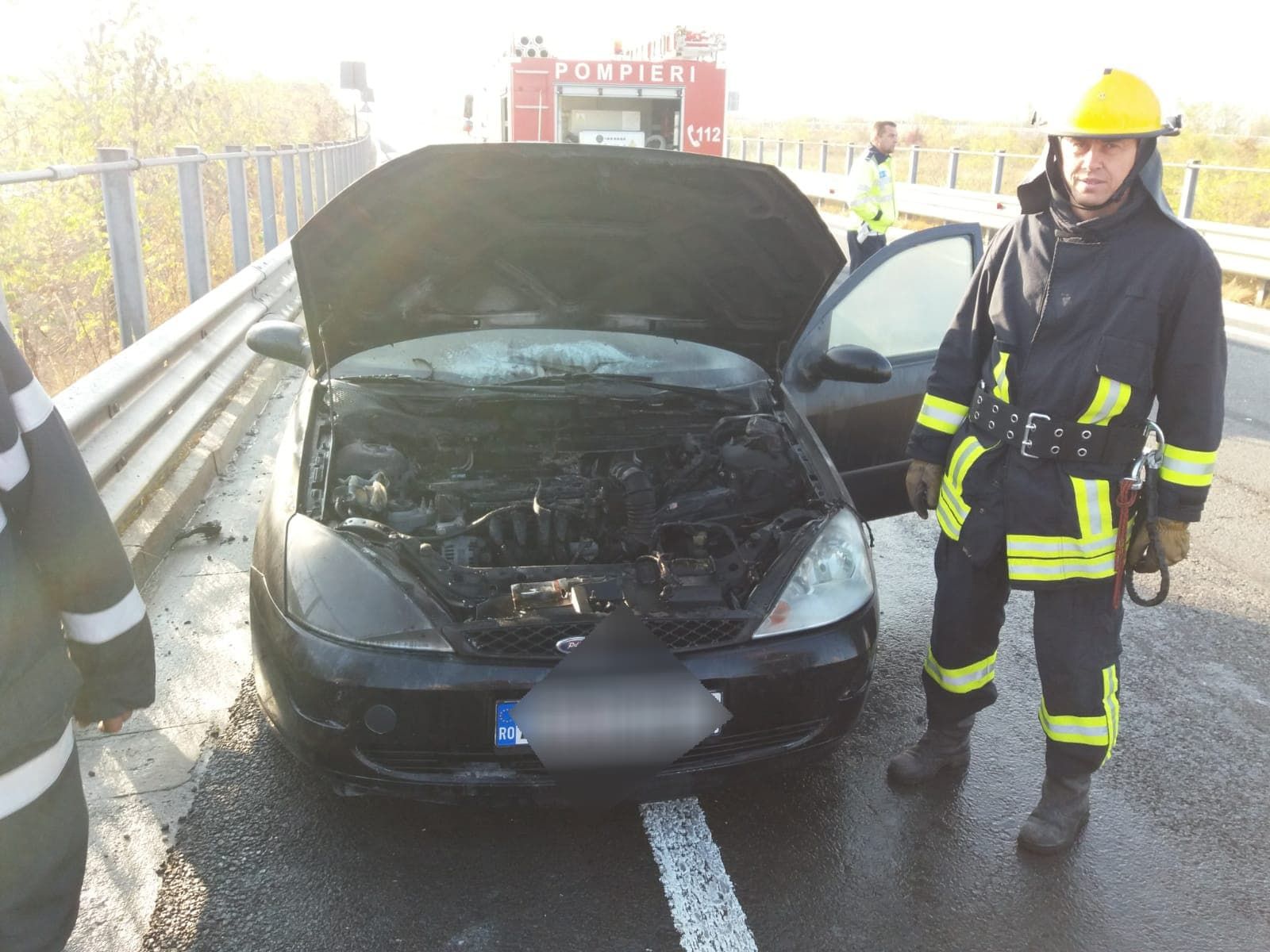 Masina a luat foc in timpul mersului