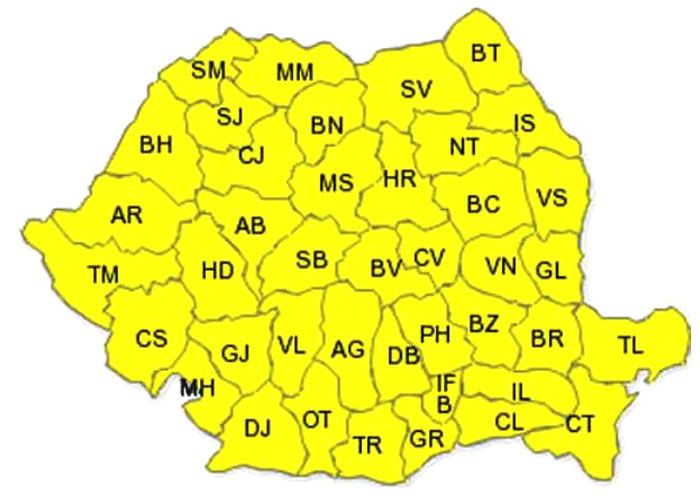 Nu scapam de vremea rea. Cod galben de ploi si vijelii