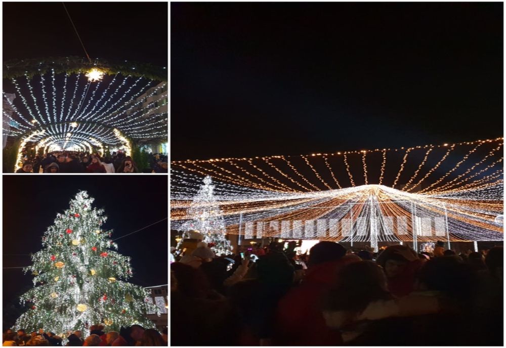Piteștiul strălucește! Mii de oameni, prezenți la aprinderea luminițelor de Crăciun
