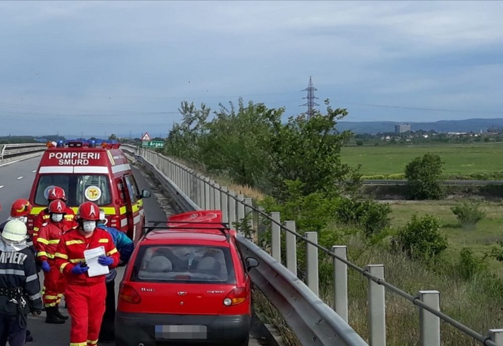 Pensionar rănit în accident pe A1!