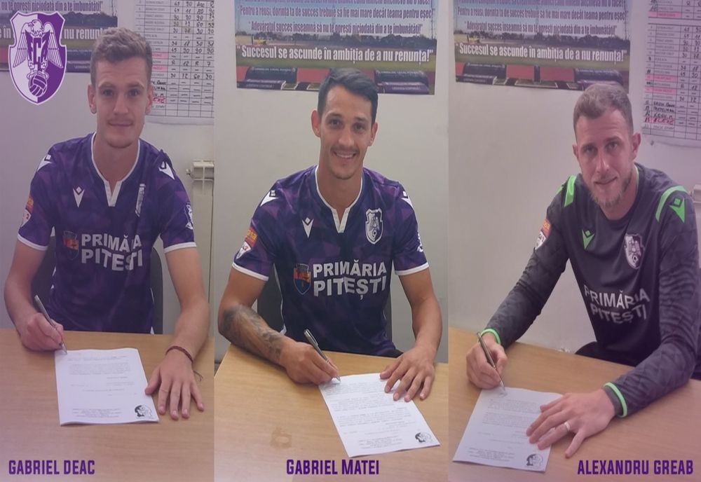 Bun venit, Gabi Matei, Gabriel Deac şi Alexandru Greab! Transferuri la FC Arges