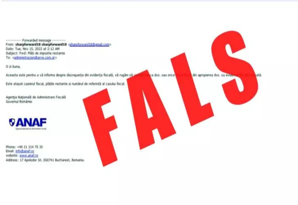 Mesaje false transmise în numele ANAF
