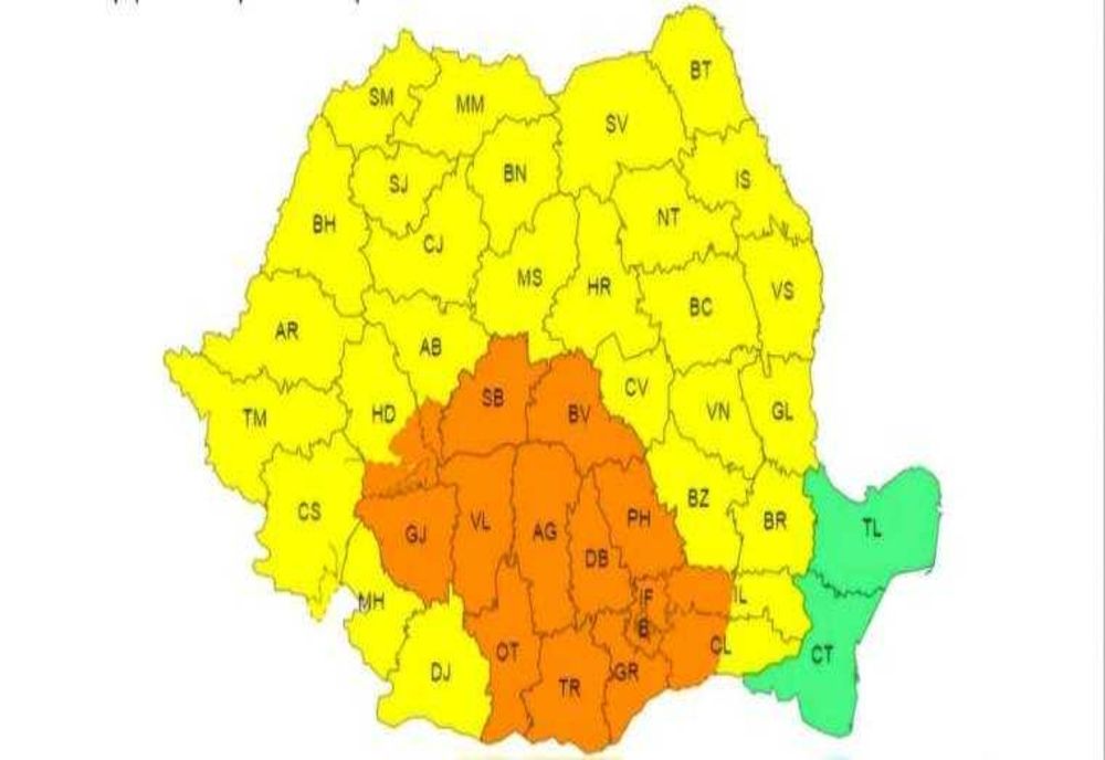 ATENȚIONARE METEO: Coduri Portocaliu și Galben pentru Ploi Torențiale și Vânt Puternic