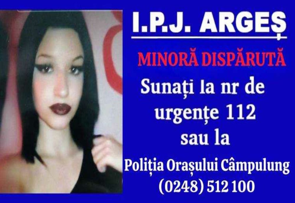 DISPARIȚIE ÎNGRIJORĂTOARE: ADOLESCENTA ZAMFIR ANA MARIA, DISPĂRUTĂ DIN CÂMPULUNG
