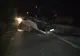 Şoferul s-a răsturnat cu camioneta în mijlocul şoselei