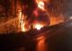 Un camion s-a răsturnat și a luat foc pe DN7, în județul Argeș
